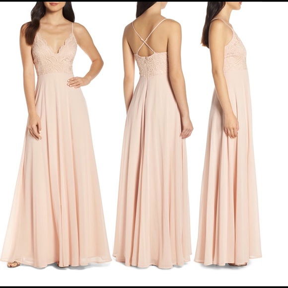 Lulus Blush beautiful gown - Picture 3 of 5